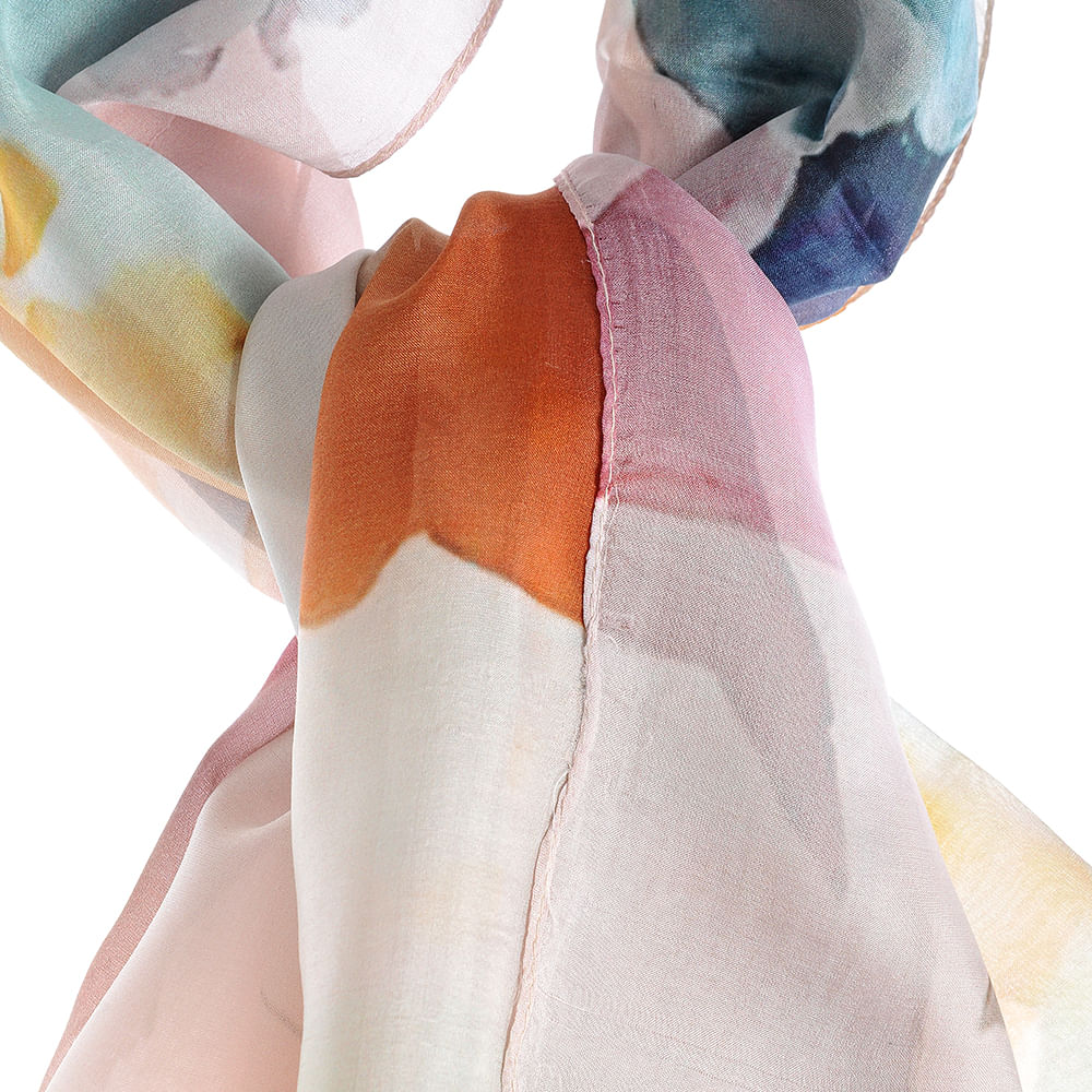 Esarfa matase design abstract multicolor 100x100 cm - 1 | YEO
