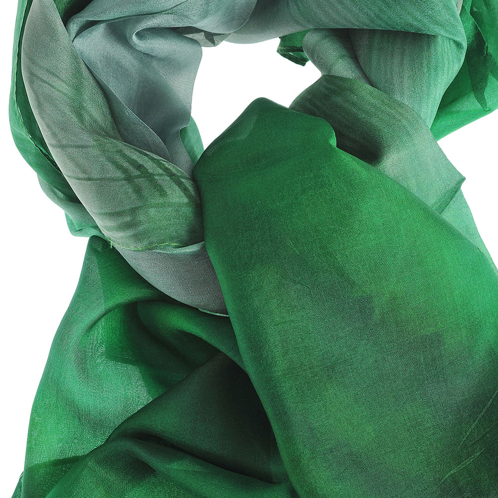 Esarfa matase verde smarald 50x180 cm - 1 | YEO