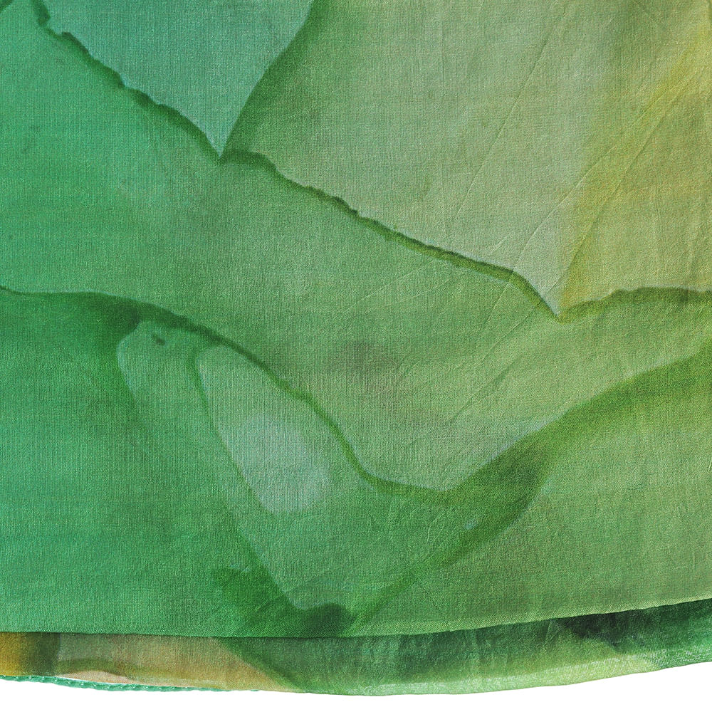 Esarfa din matase, verde degrade, eleganta si vaporoasa 50 x 180 cm - 2 | YEO