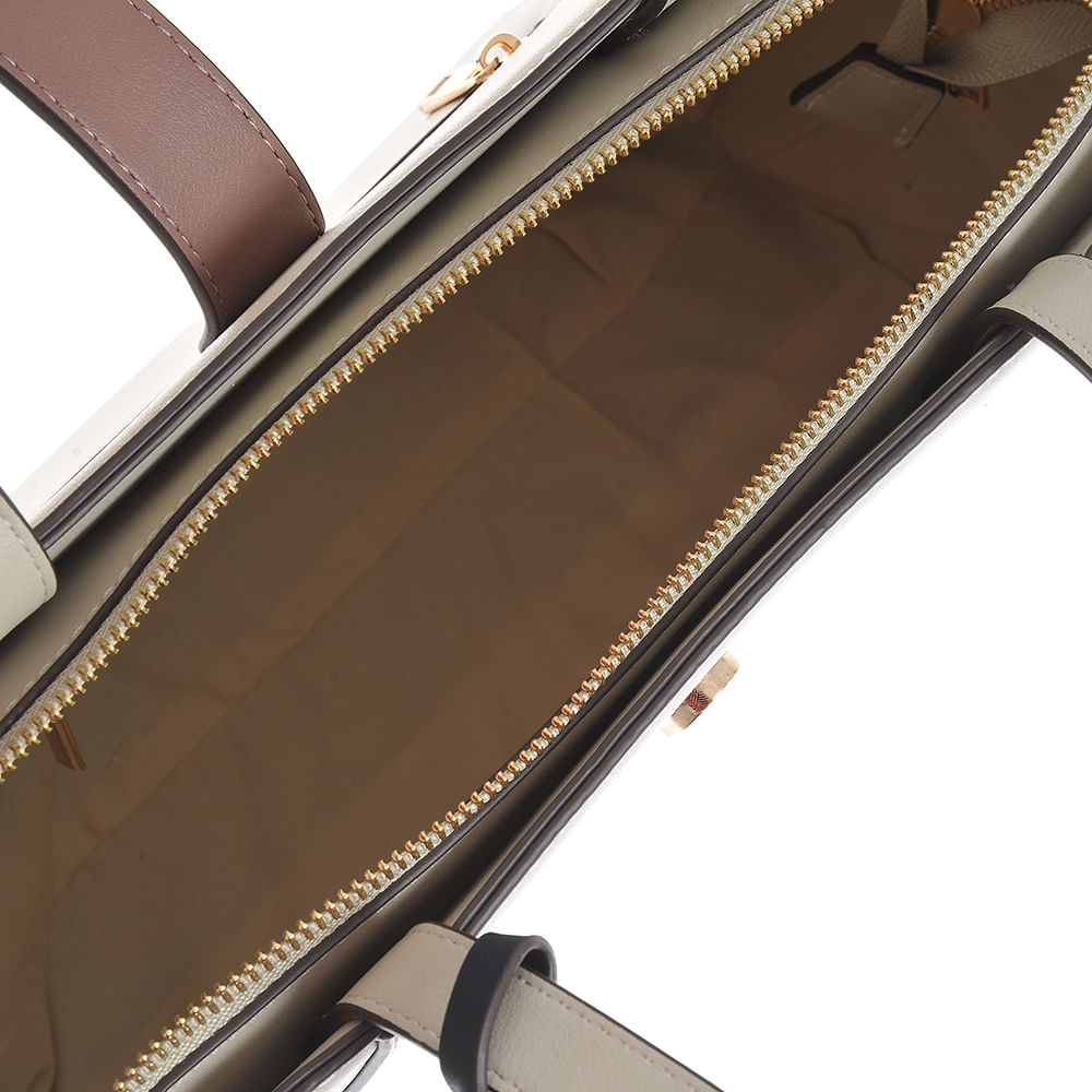 Geanta bej eleganta cu inchidere metalica multicolora - 3 | YEO