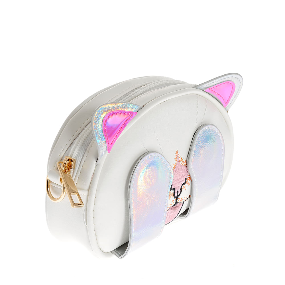 Geanta mini cu design pisica si detalii holografice - 1 | YEO