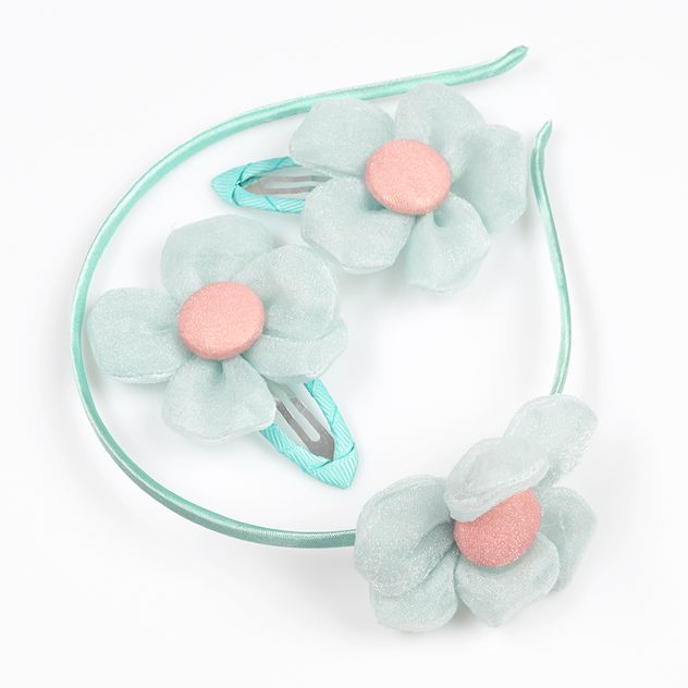 Set bentita si clame cu flori bleu