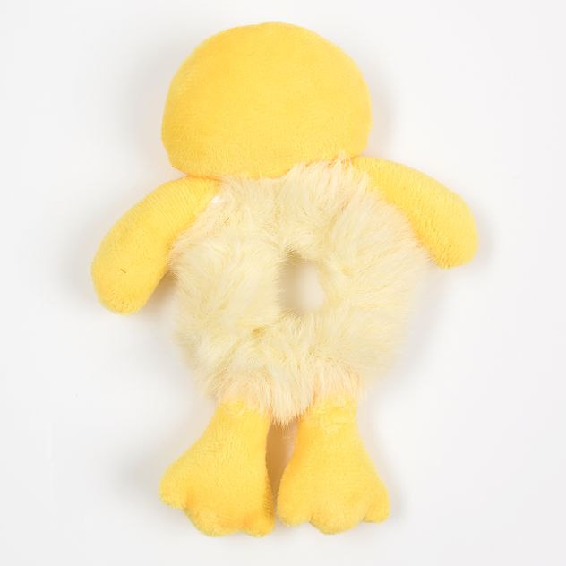 Elastic de par pufos cu decor pui de plus galben