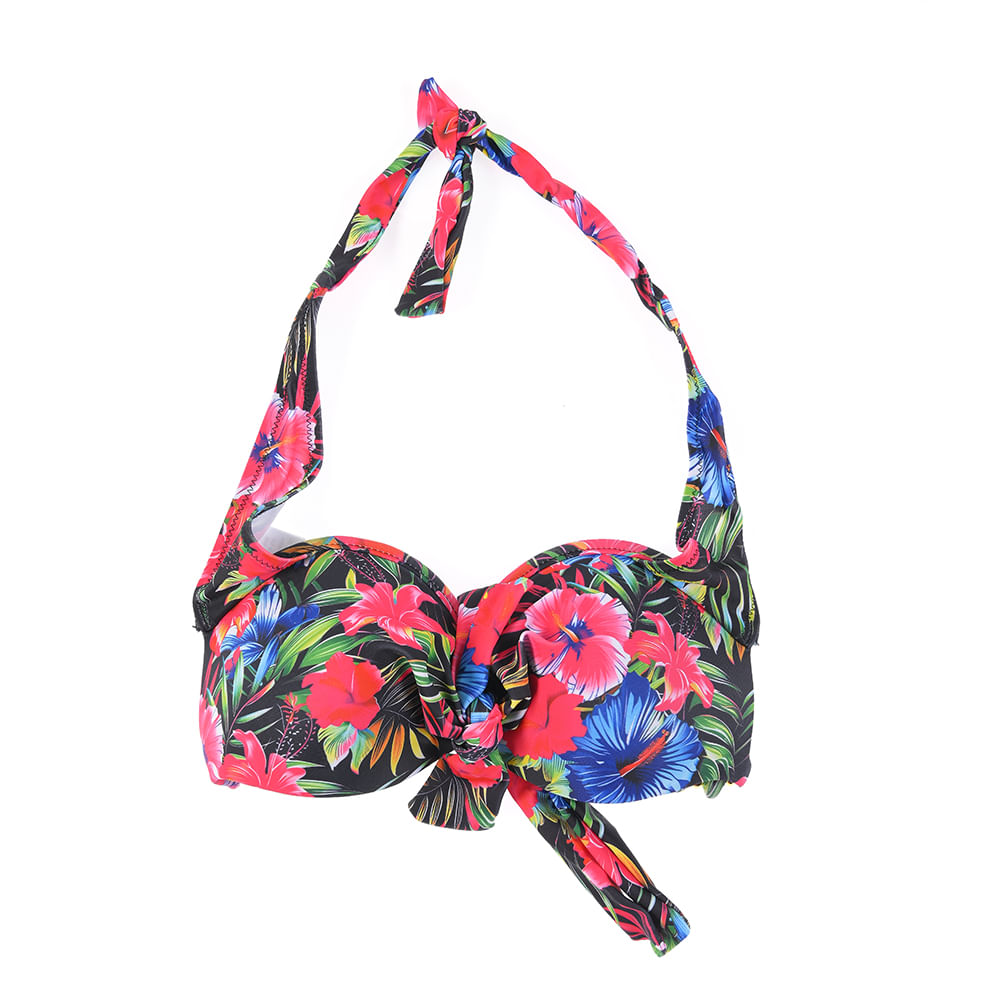 Sutien de baie cu flori roz