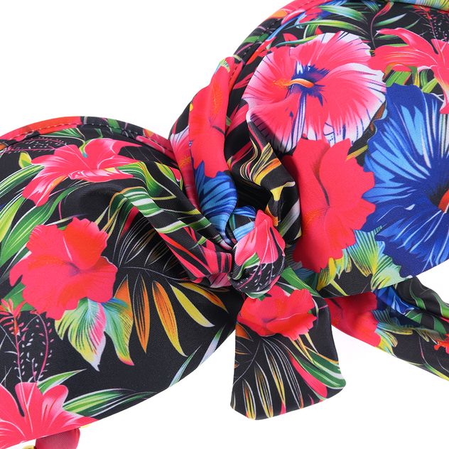 Sutien de baie cu flori roz