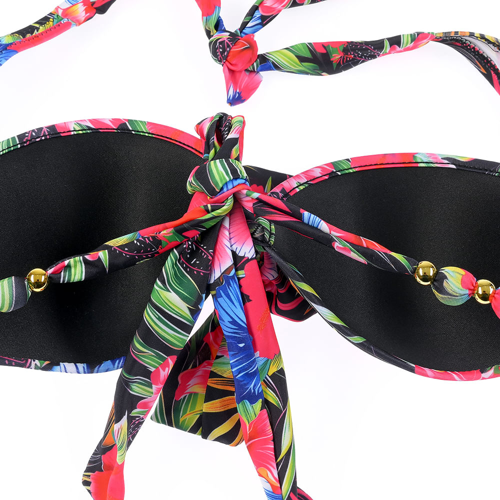 Sutien de baie cu flori roz - 3 | YEO