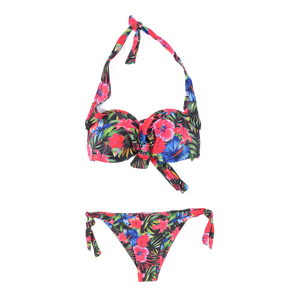 Sutien de baie cu flori roz - 4 | YEO