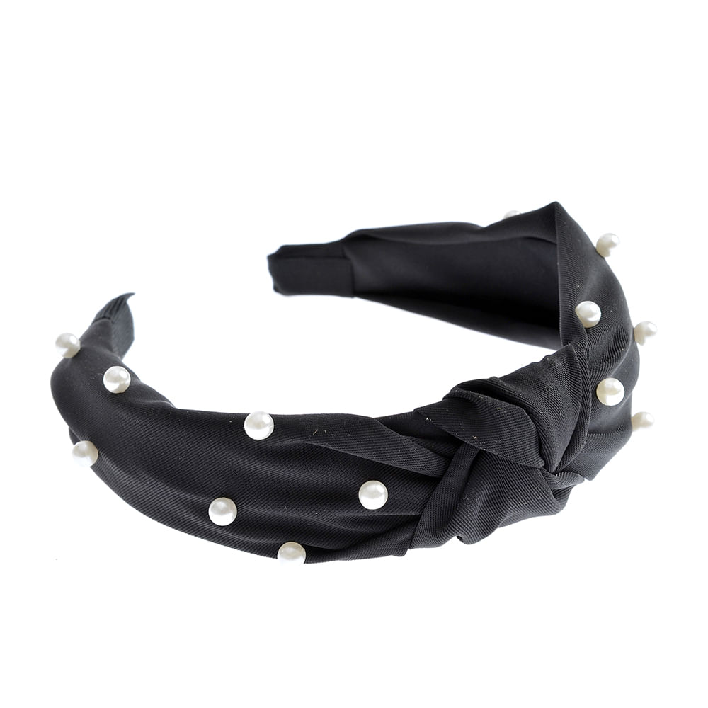 Bentita neagra cu perle albe - 2 | YEO