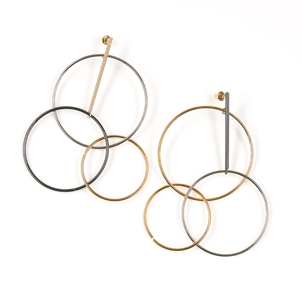 Cercei metalici cu cercuri multiple - 3 | YEO