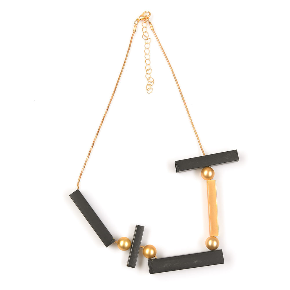 Colier  auriu cu forme geometrice - 3 | YEO