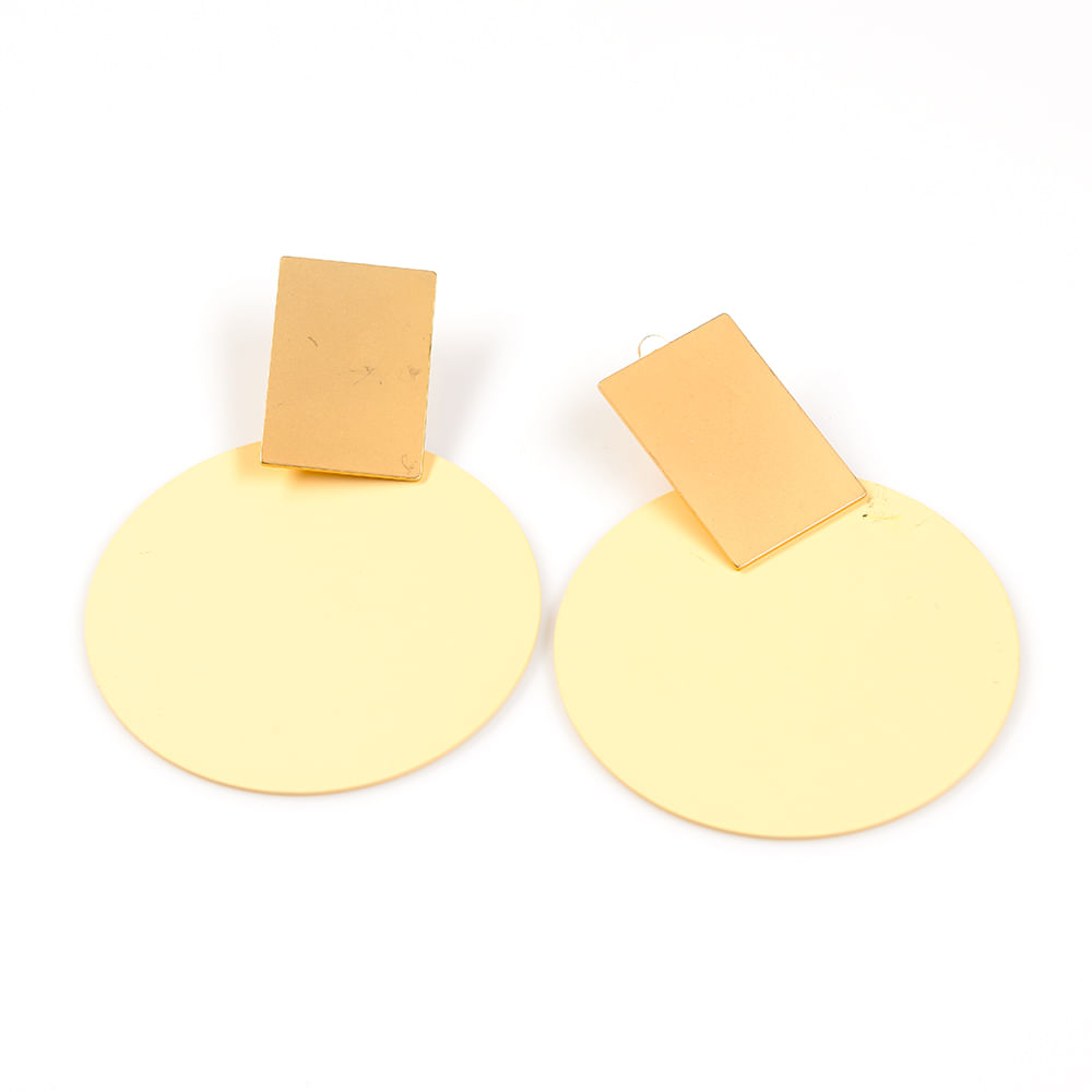 Cercei metalici bicolori cu clips - 2 | YEO