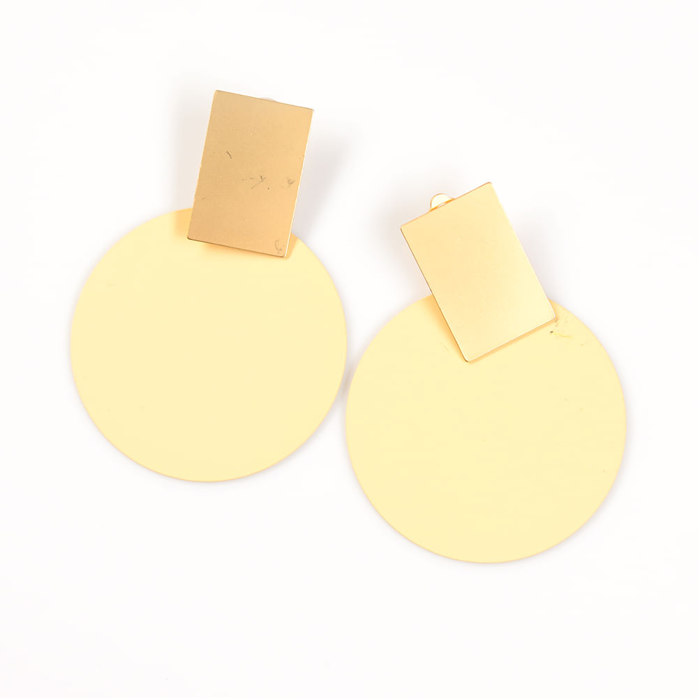 Cercei metalici bicolori cu clips - 4 | YEO