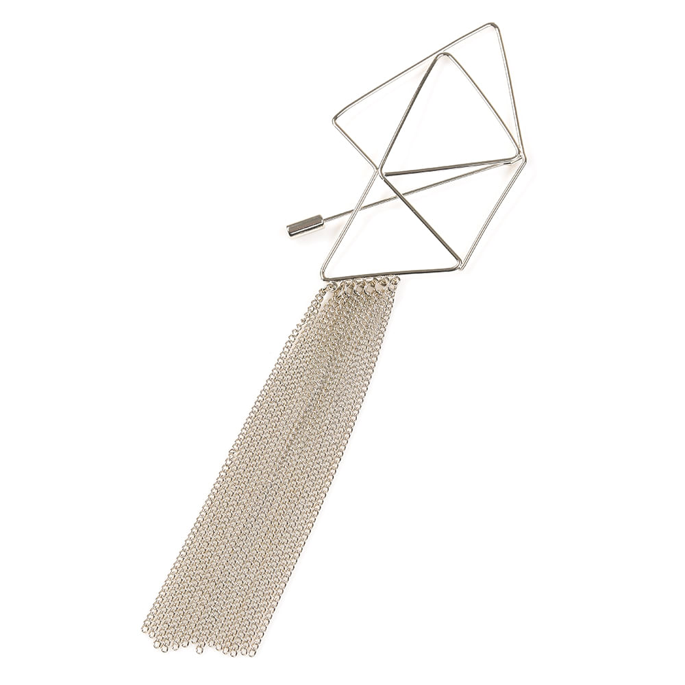 Brosa argintie cu lanturi multiple - 1 | YEO