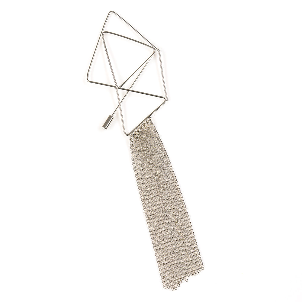 Brosa argintie cu lanturi multiple - 2 | YEO
