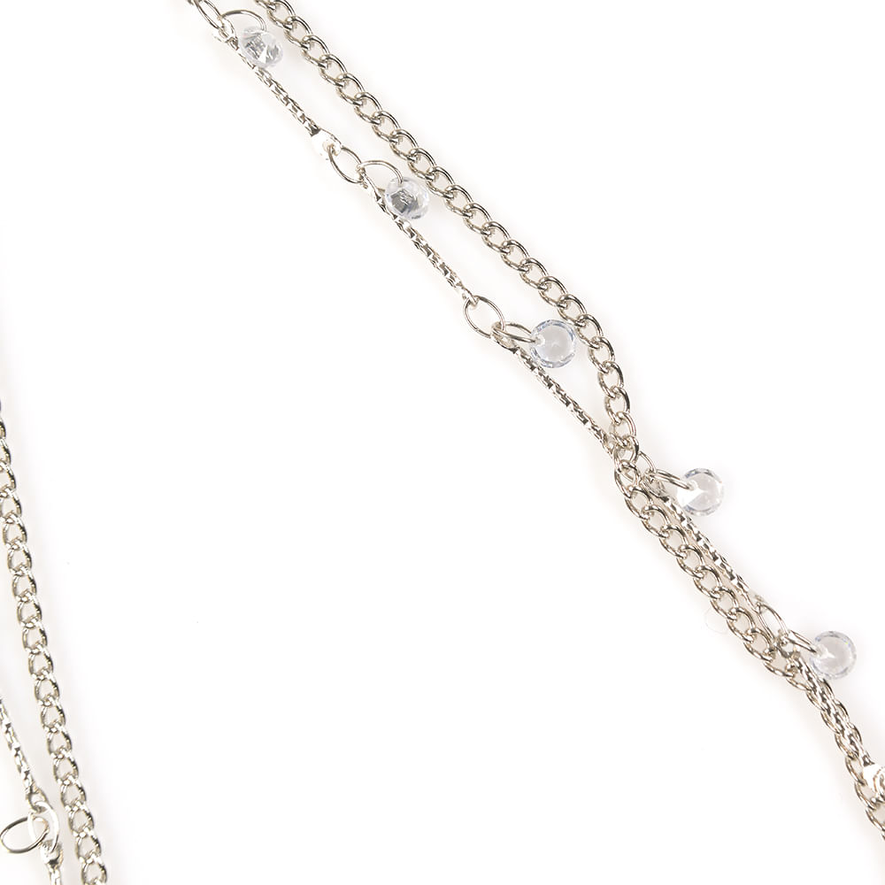 Colier dublu cu pietre mici albe - 2 | YEO