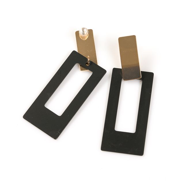 Cercei lungi rectangulari bicolori