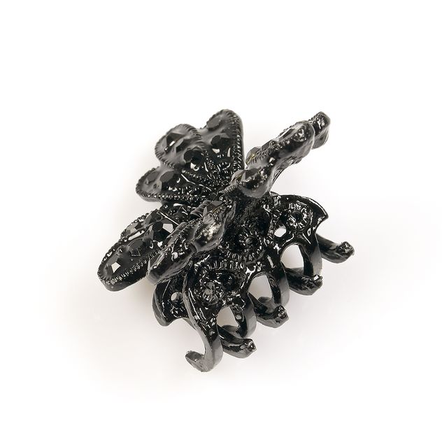 Cleste de par negru in forma de fluture