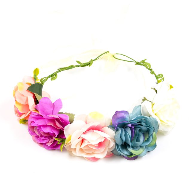 Coronita cu flori artificiale multicolore
