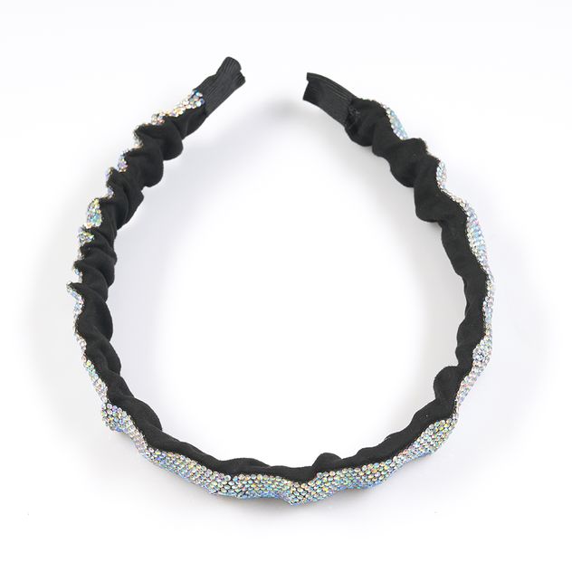 Bentita neagra cu strasuri multicolore