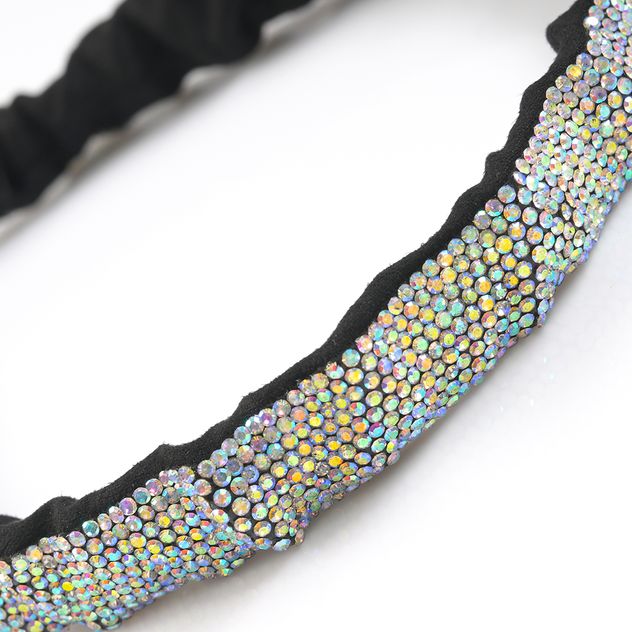 Bentita neagra cu strasuri multicolore