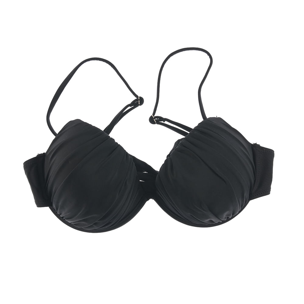 Sutien negru de baie cu bretele subtiri - 3 | YEO