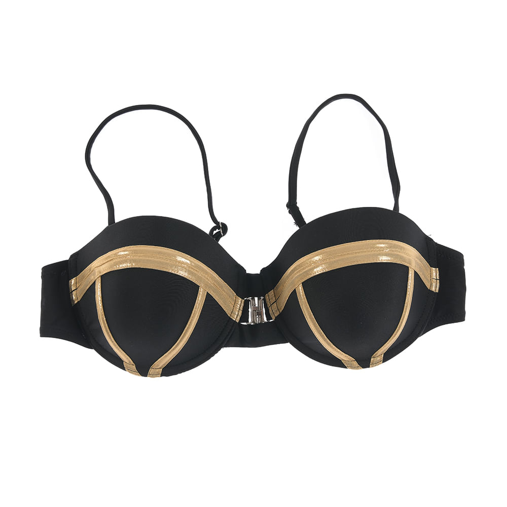 Sutien de baie negru cu bretele detasabile