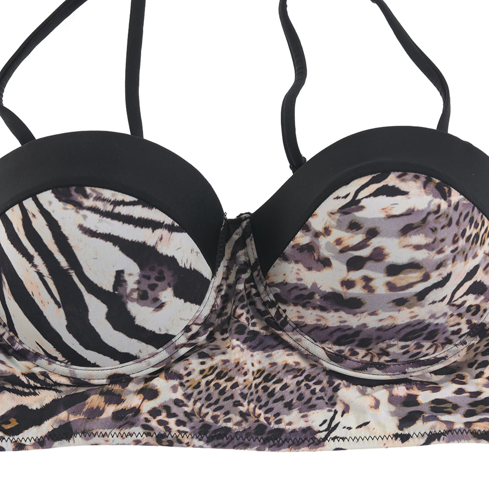 Sutien de baie cu model animal print - 1 | YEO