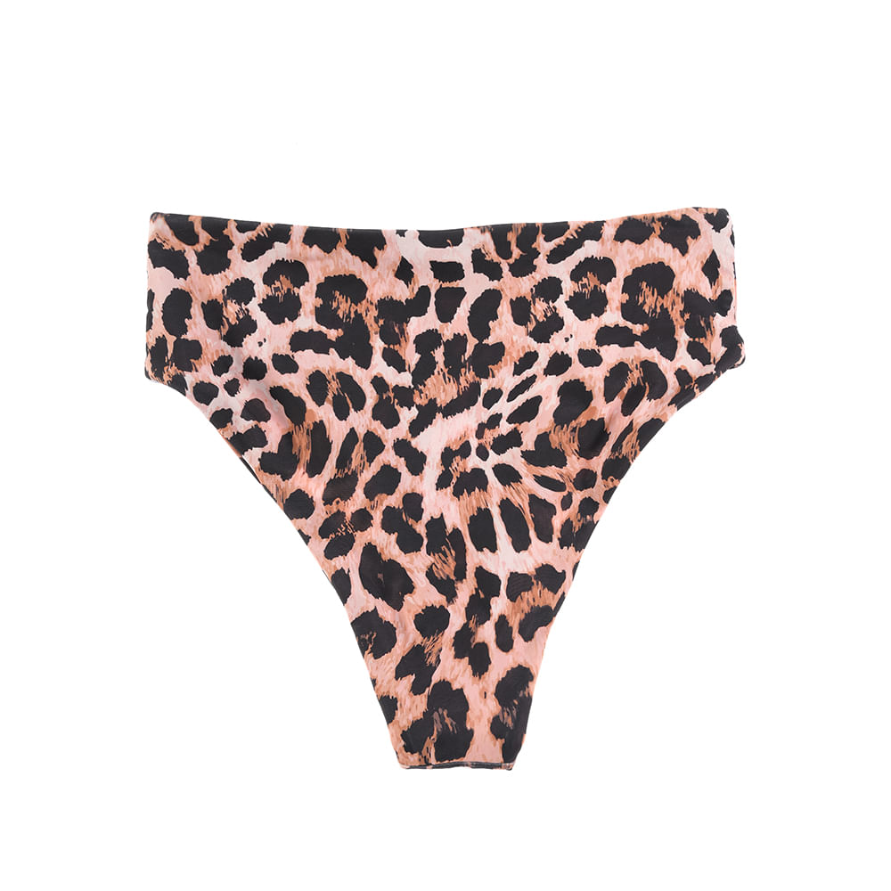 Slip de baie cu model animal print si talie inalta - 2 | YEO