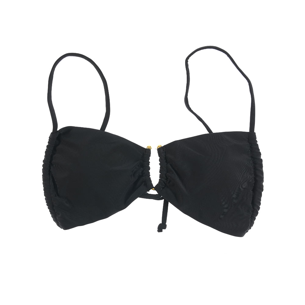 Sutien de baie negru cu detalii aurii