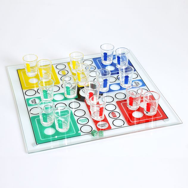 Joc Ludo cu pahare shot colorate