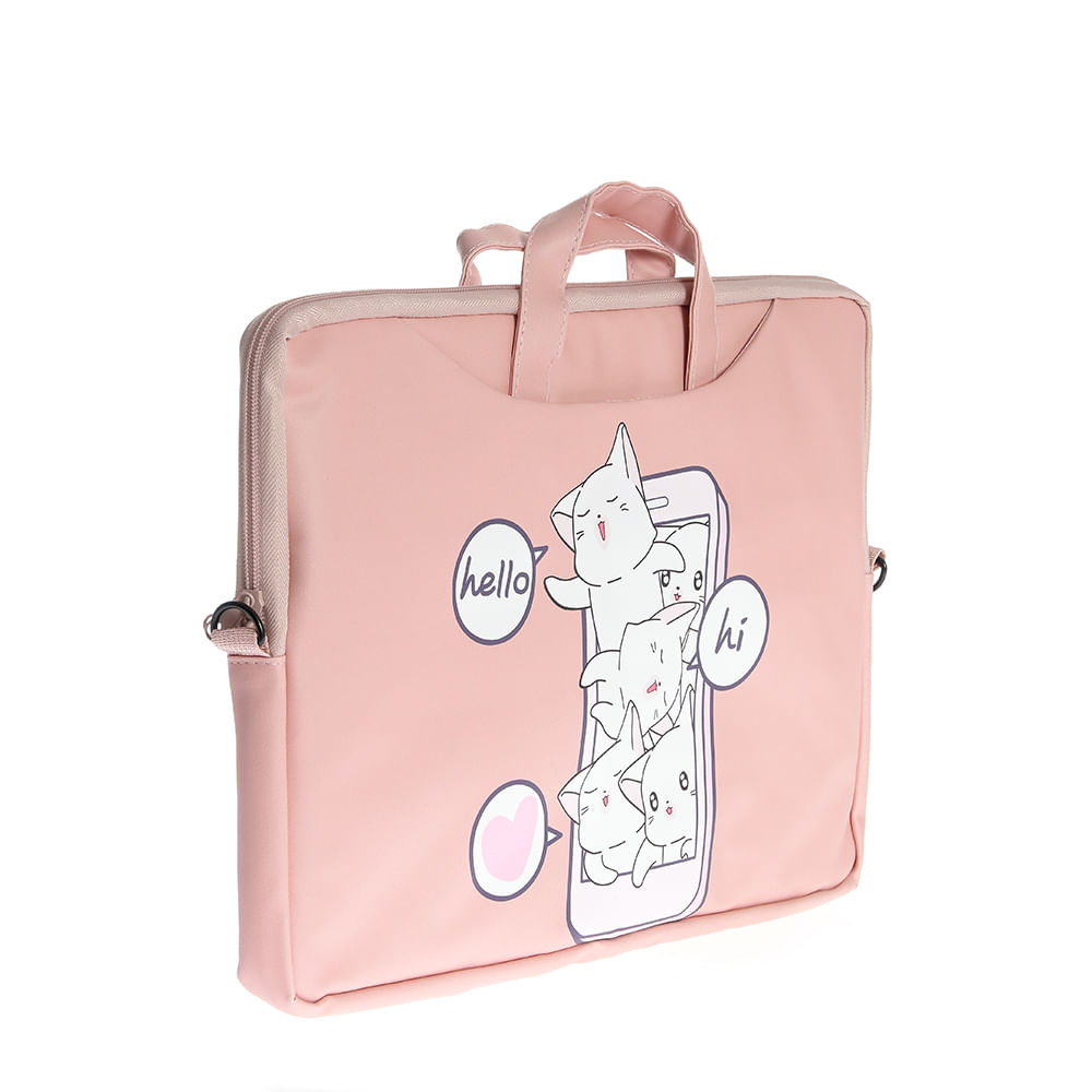 Geanta roz pentru laptop cu pisici - 2 | YEO