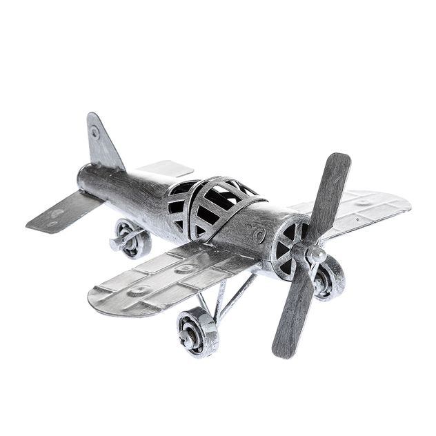 Decoratiune avion vintage din metal antichizat