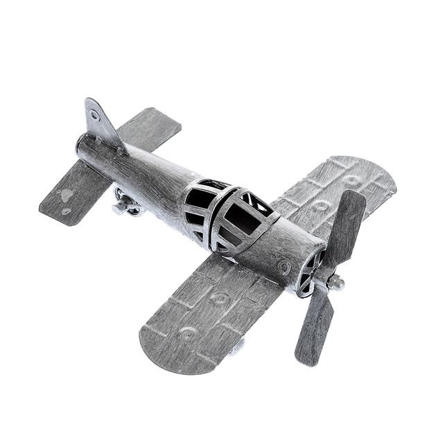 Decoratiune avion vintage din metal antichizat