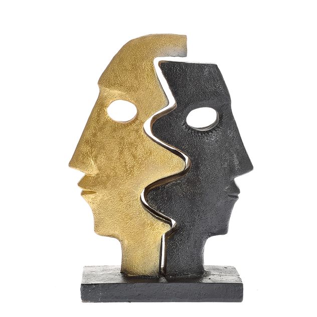 Statueta decorativa bicolora "Dualitate Umana", finisaj mat