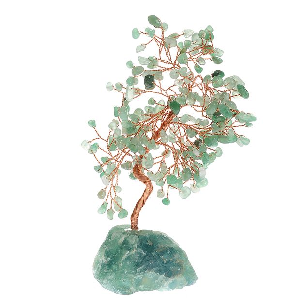 Statueta copacul dorintelor cu pietre verzi 20 cm