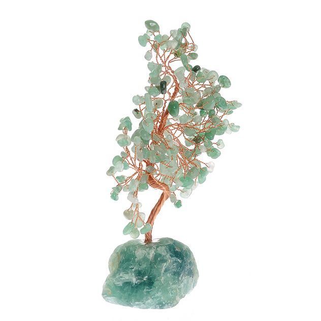 Statueta copacul dorintelor cu pietre verzi 20 cm