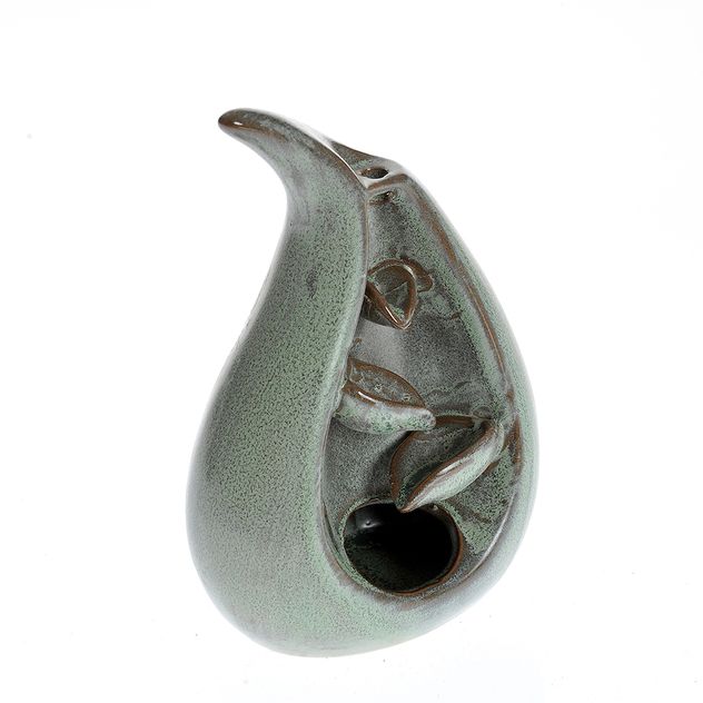 Suport ceramic verde pentru conuri parfumate 13 cm