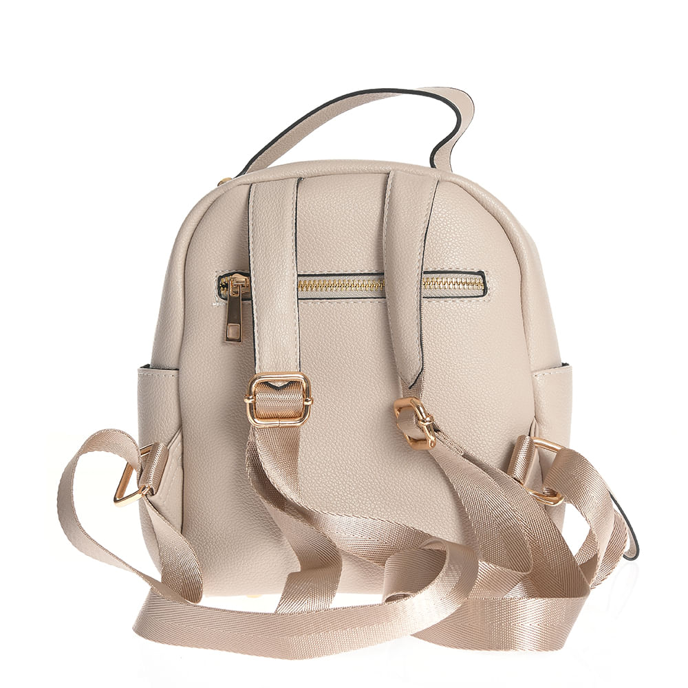Rucsac bej cu buzunare laterale - 2 | YEO