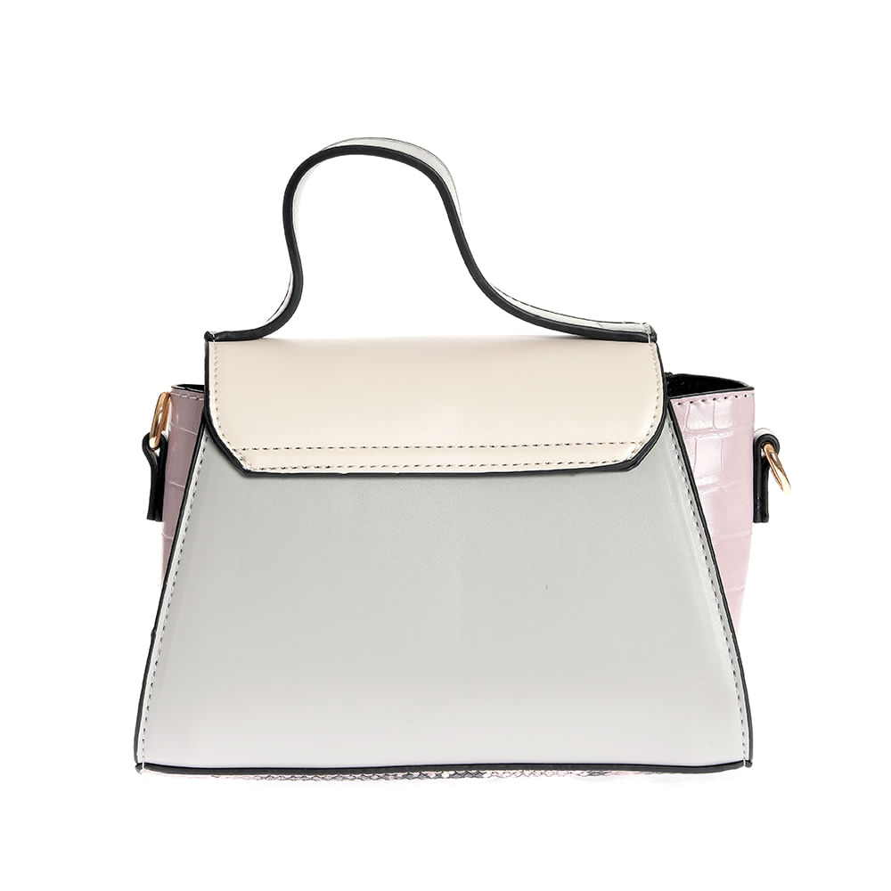 Geanta eleganta multicolora cu design geometric si bareta detasabila - 2 | YEO