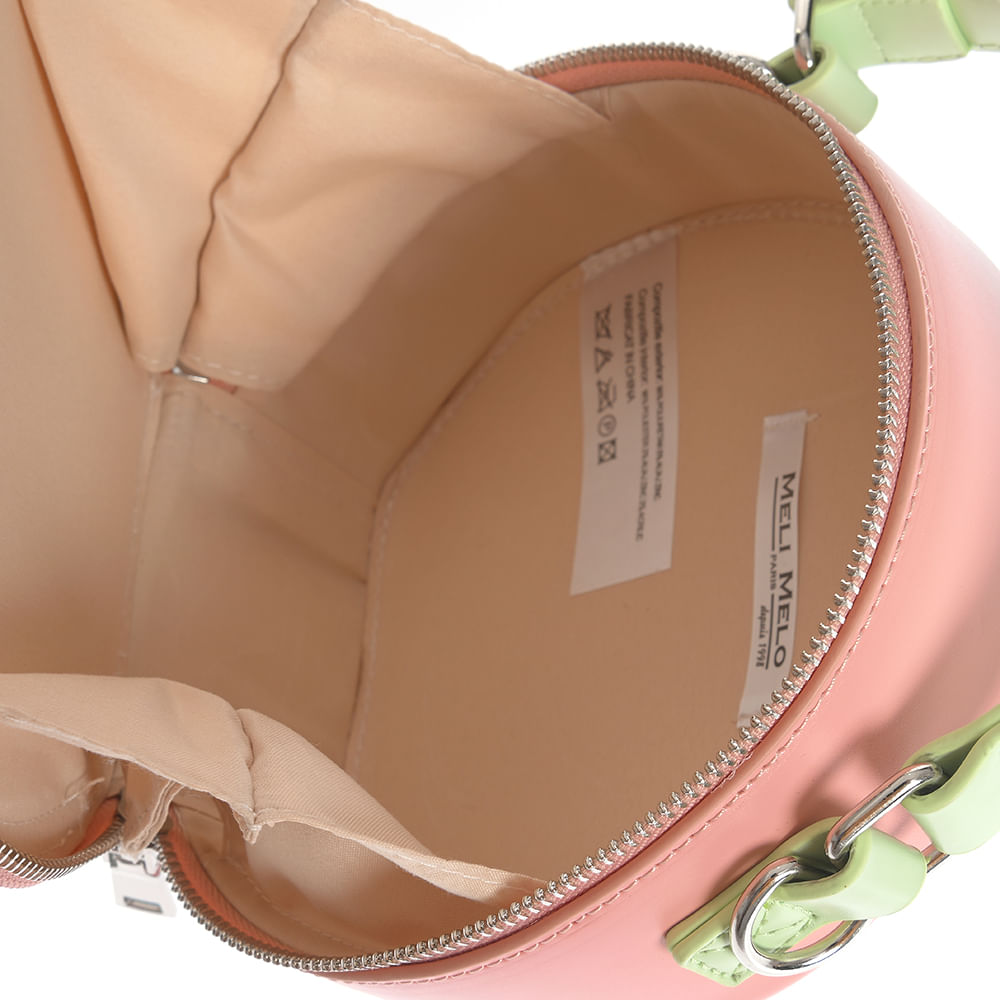 Geanta rotunda crem cu pisicute si detalii pastel - 4 | YEO
