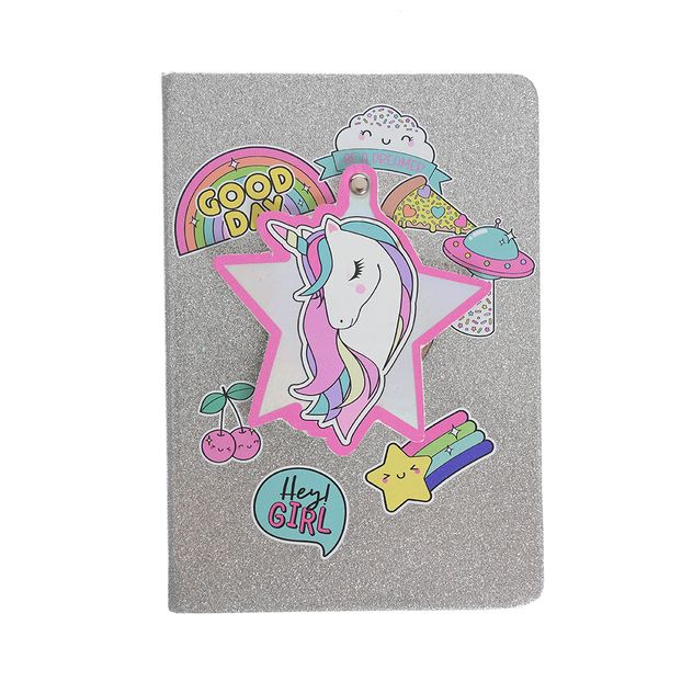 Agenda cu sclipici si unicorn 3D
