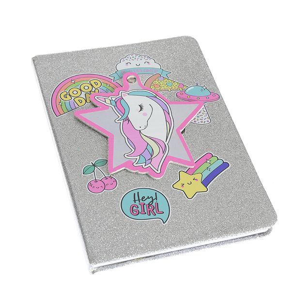 Agenda cu sclipici si unicorn 3D