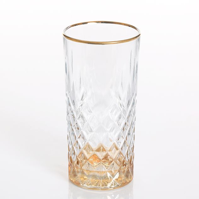 Pahar transparent cu detalii aurii