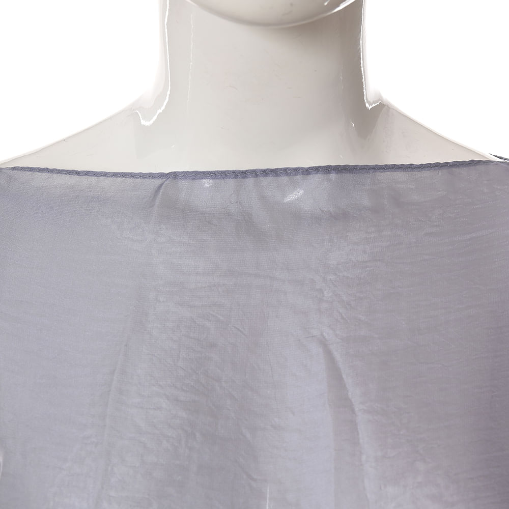 Poncho gri transparent cu croiala ampla - 2 | YEO