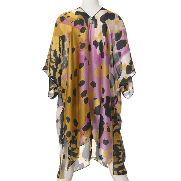 Poncho cu imprimeu abstract multicolor