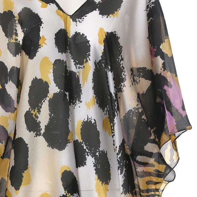 Poncho cu imprimeu abstract multicolor