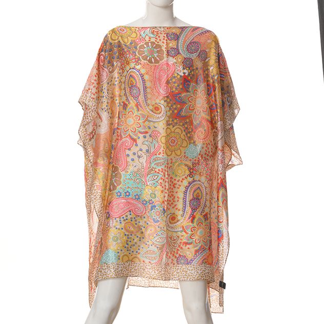 Poncho cu imprimeu paisley multicolor