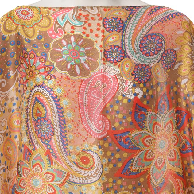 Poncho cu imprimeu paisley multicolor