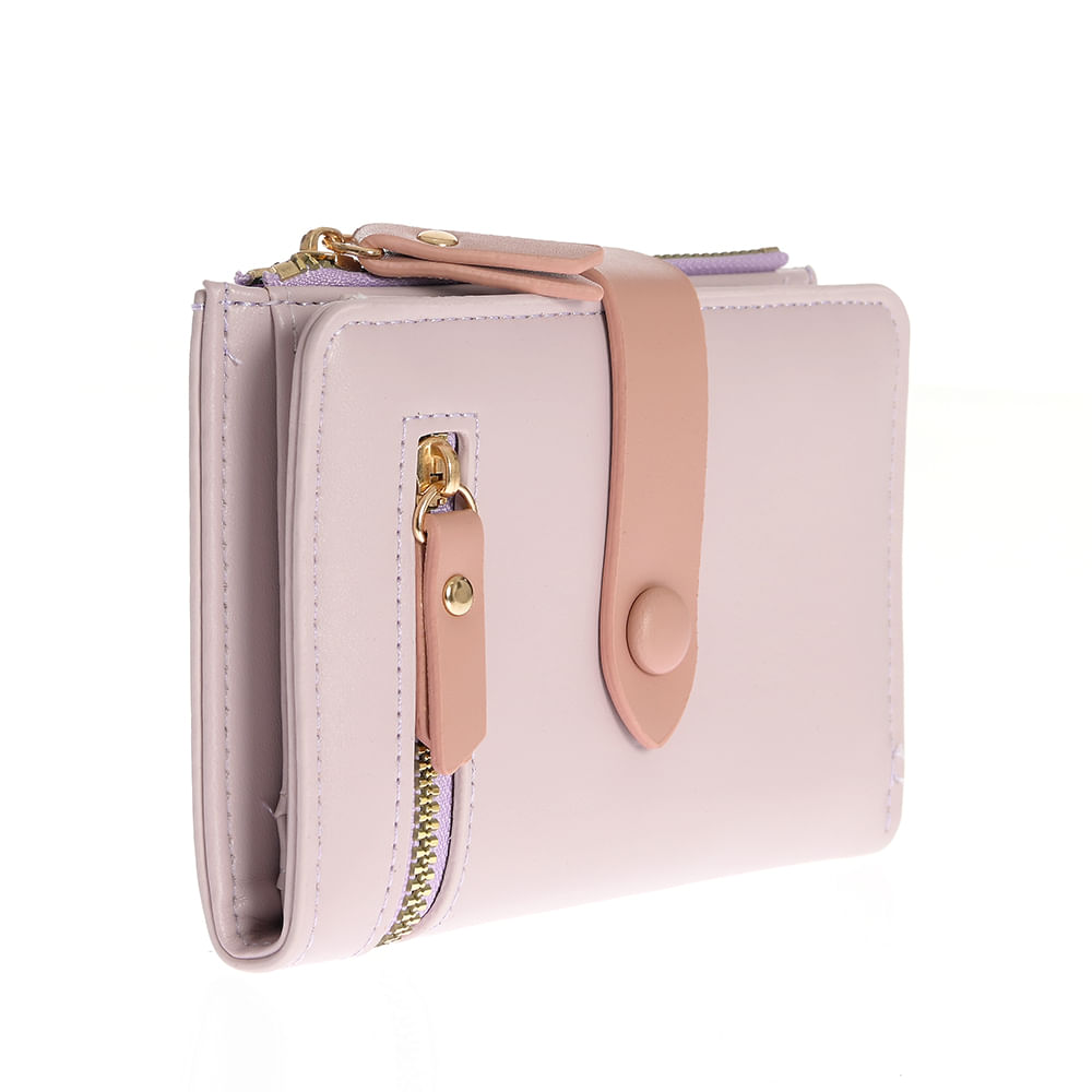 Portofel roz cu buzunar exterior - 1 | YEO