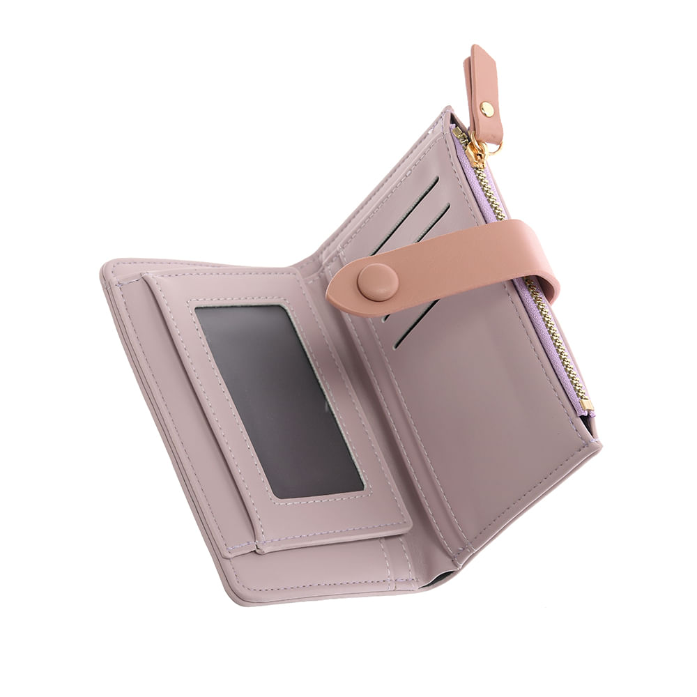 Portofel roz cu buzunar exterior - 3 | YEO